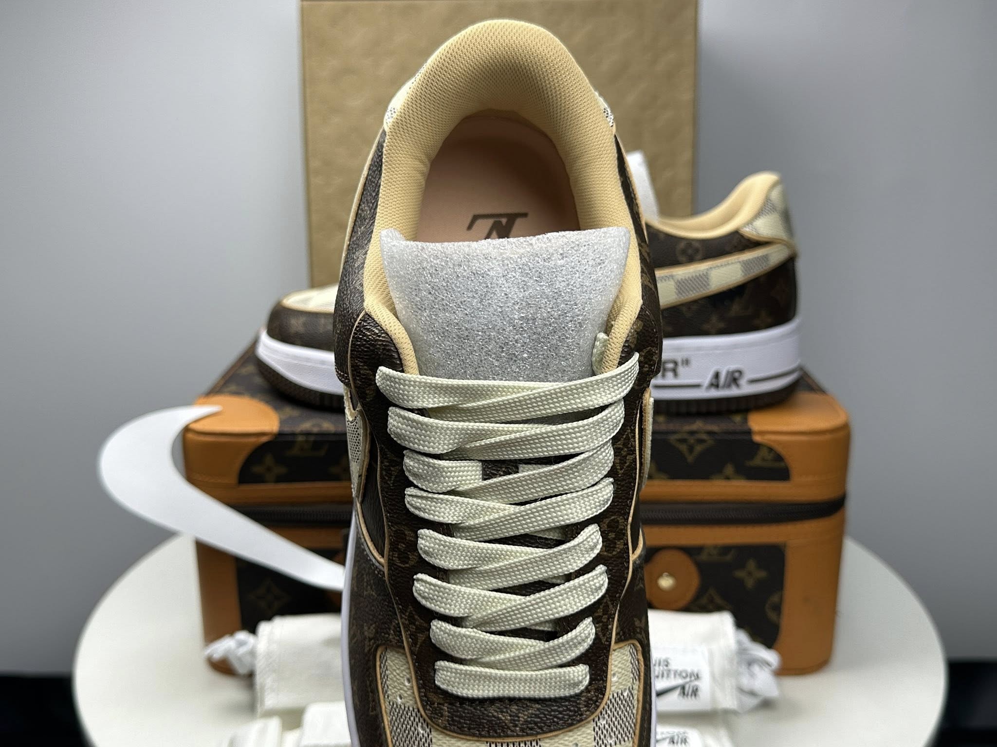 l_V x AF1 Low 'Monogram Brown Damier Azur