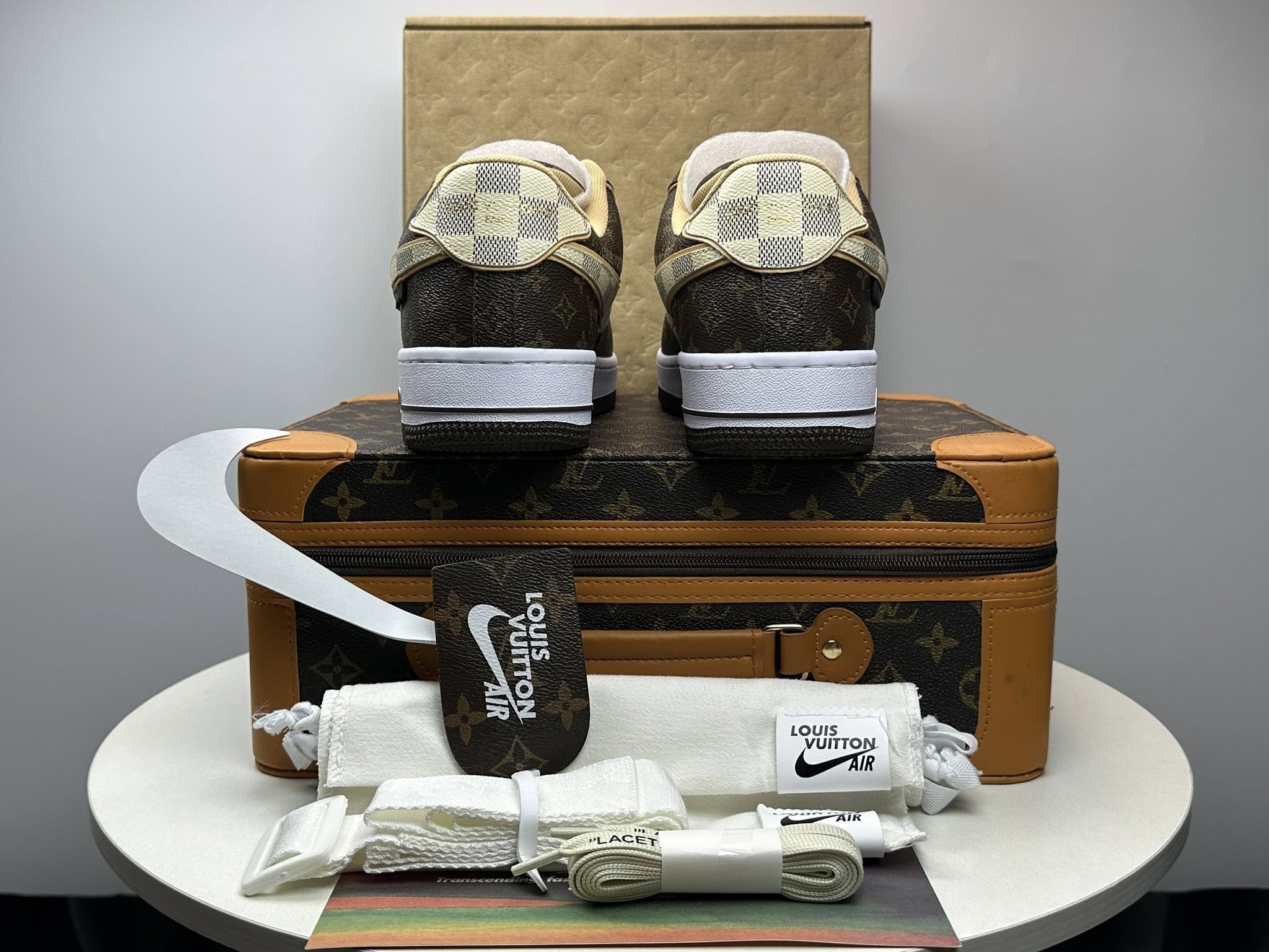l_V x AF1 Low 'Monogram Brown Damier Azur
