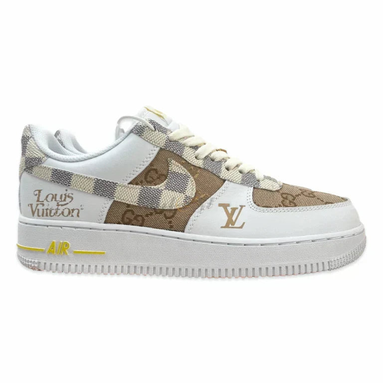 l_V x AF1 White Brown
