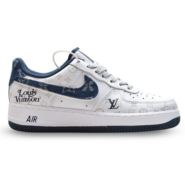 l_V x AF1 White Navy Monogram (Custom)