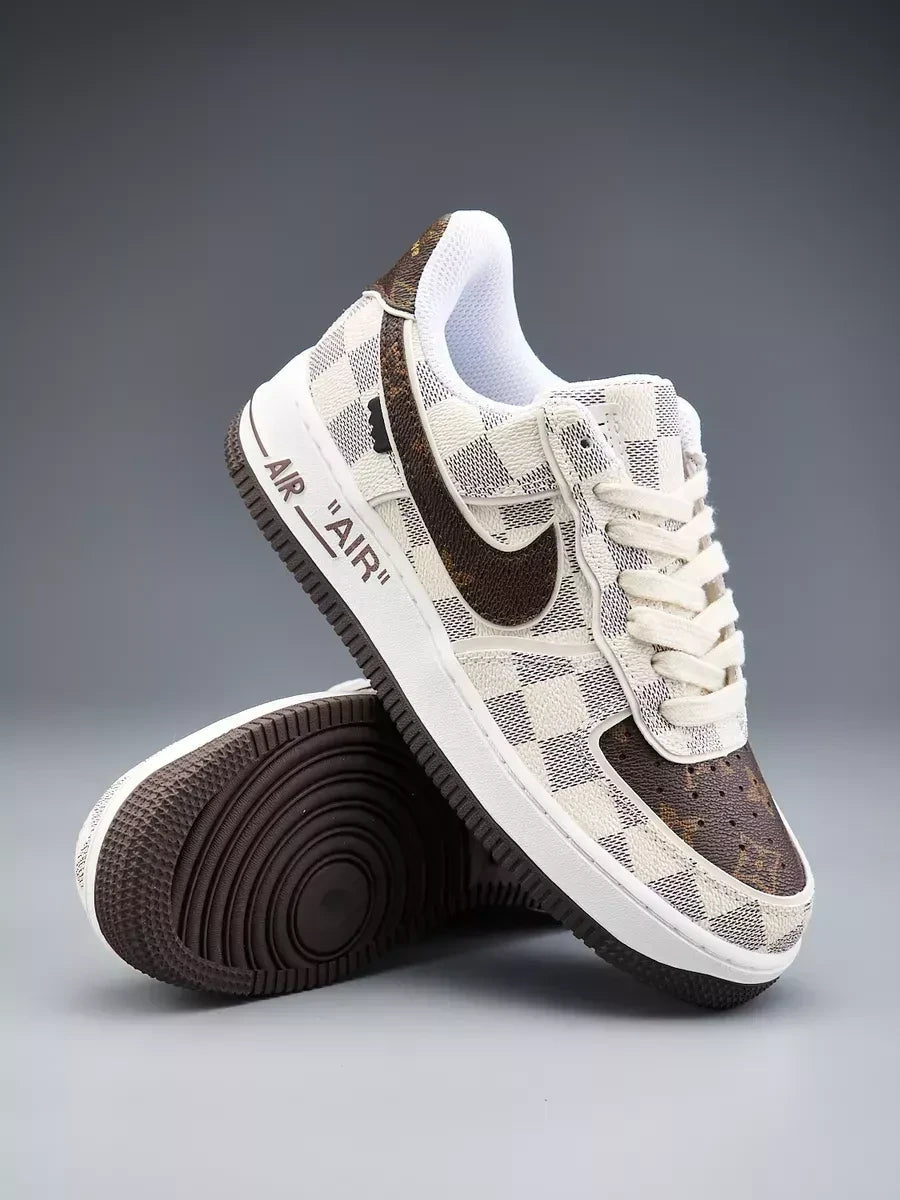 l_V x Off-White x Nike AF1 Damier Heat Check (Custom)