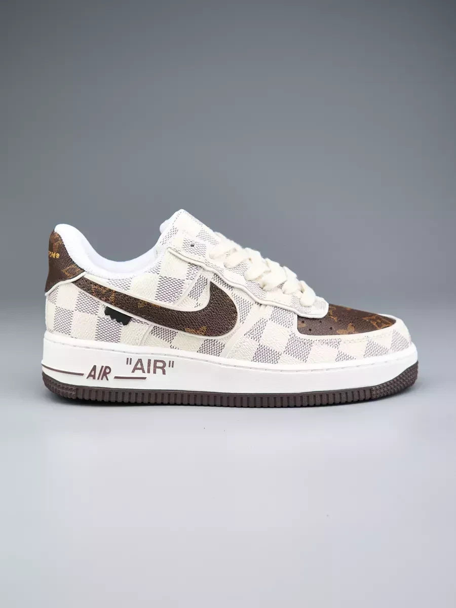 l_V x Off-White x Nike AF1 Damier Heat Check (Custom)