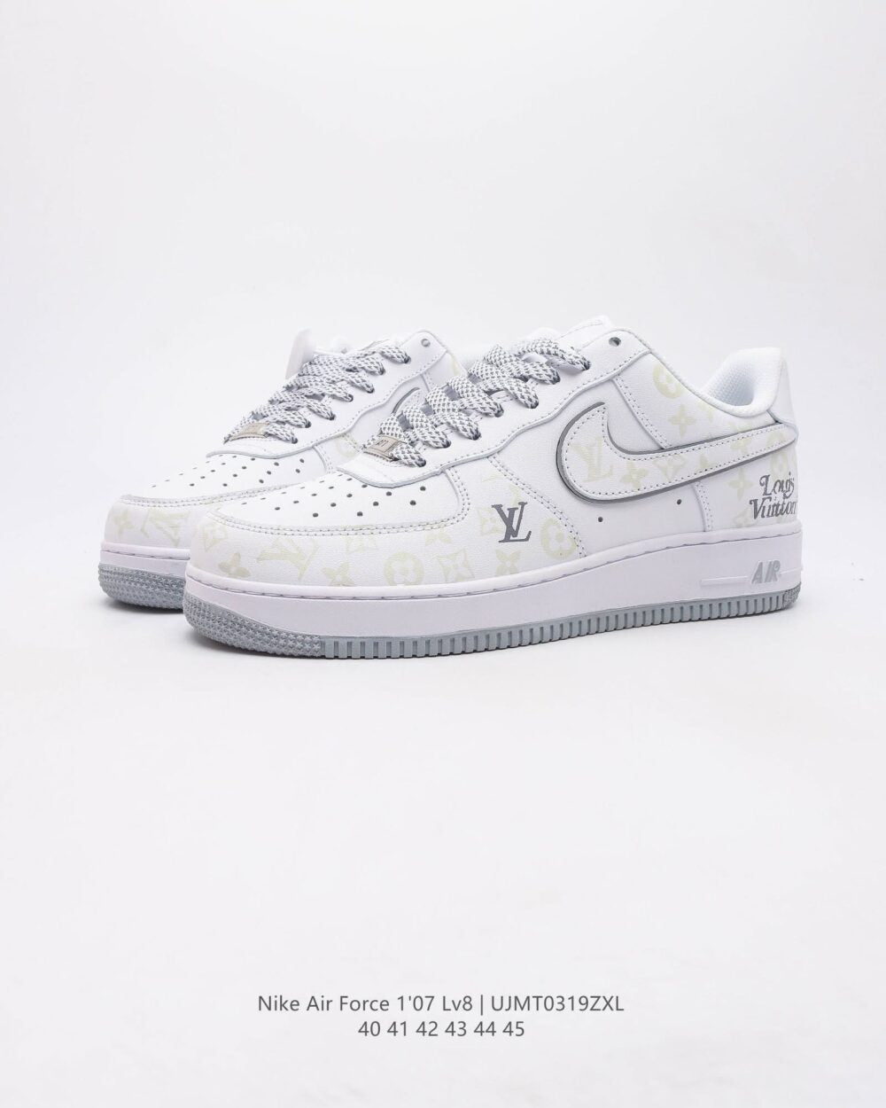l_V x AF1 Monogram Grey Frost Edition (Custom)