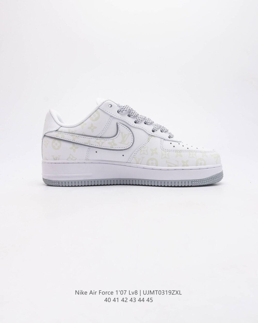 l_V x AF1 Monogram Grey Frost Edition (Custom)