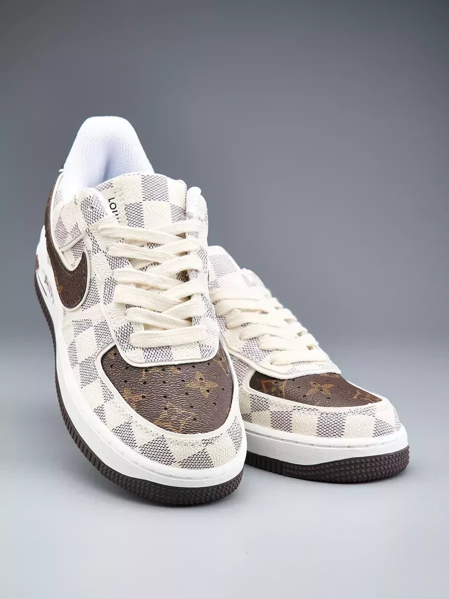 l_V x Off-White x Nike AF1 Damier Heat Check (Custom)