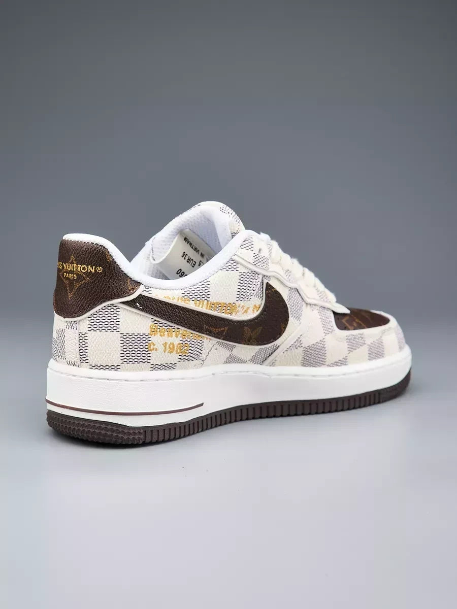 l_V x Off-White x Nike AF1 Damier Heat Check (Custom)
