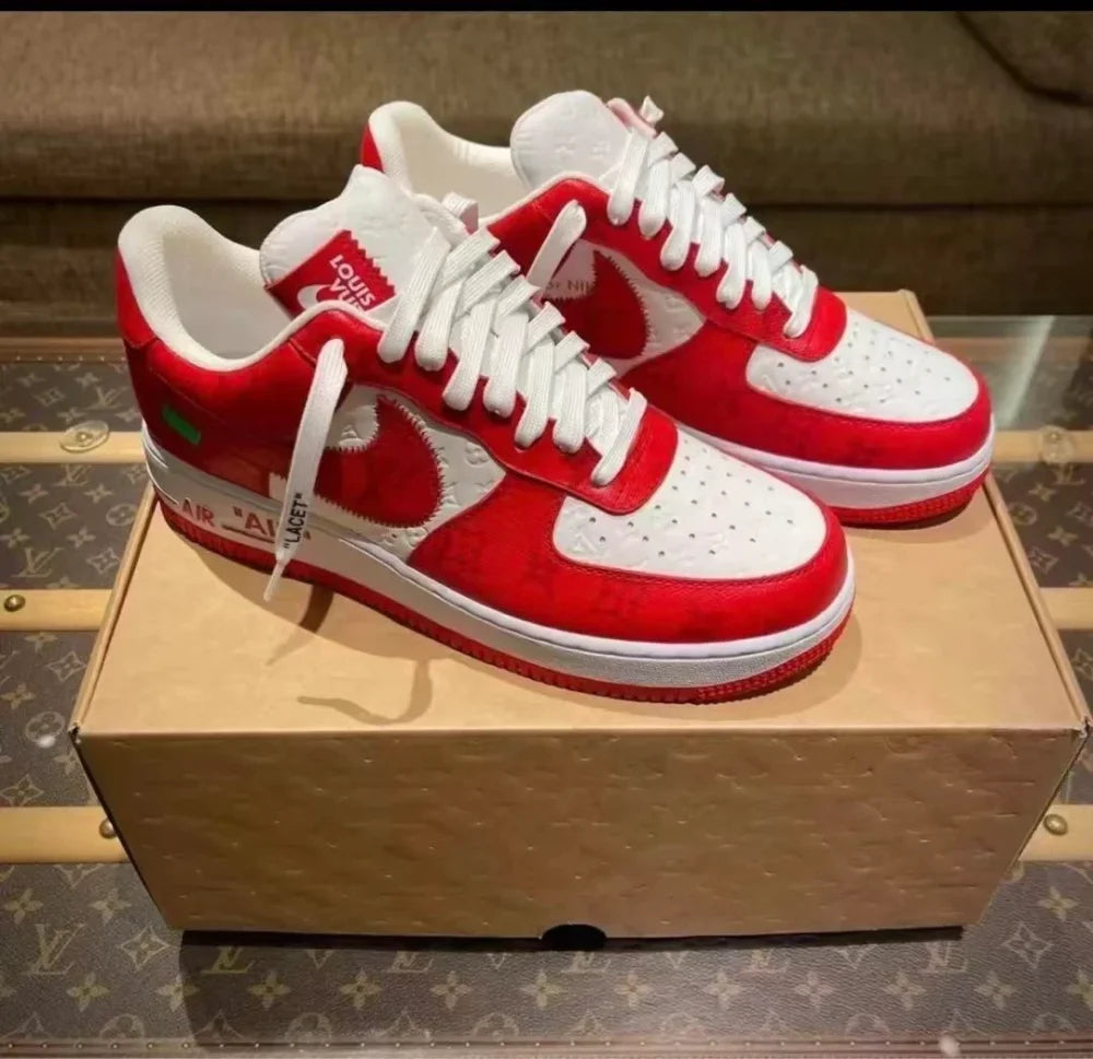 l_V x AF1 Low White/Red
