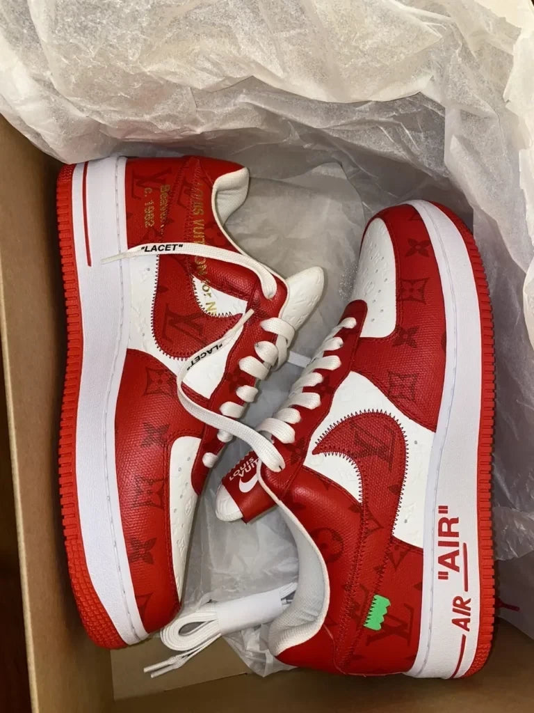 l_V x AF1 Low White/Red