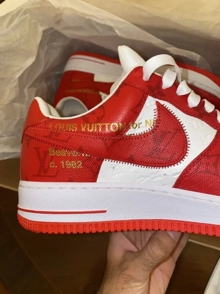 l_V x AF1 Low White/Red