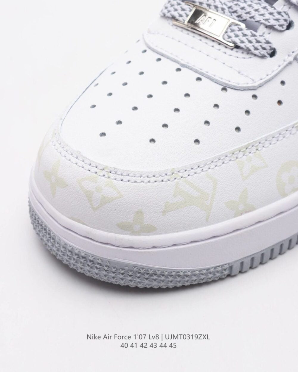 l_V x AF1 Monogram Grey Frost Edition (Custom)