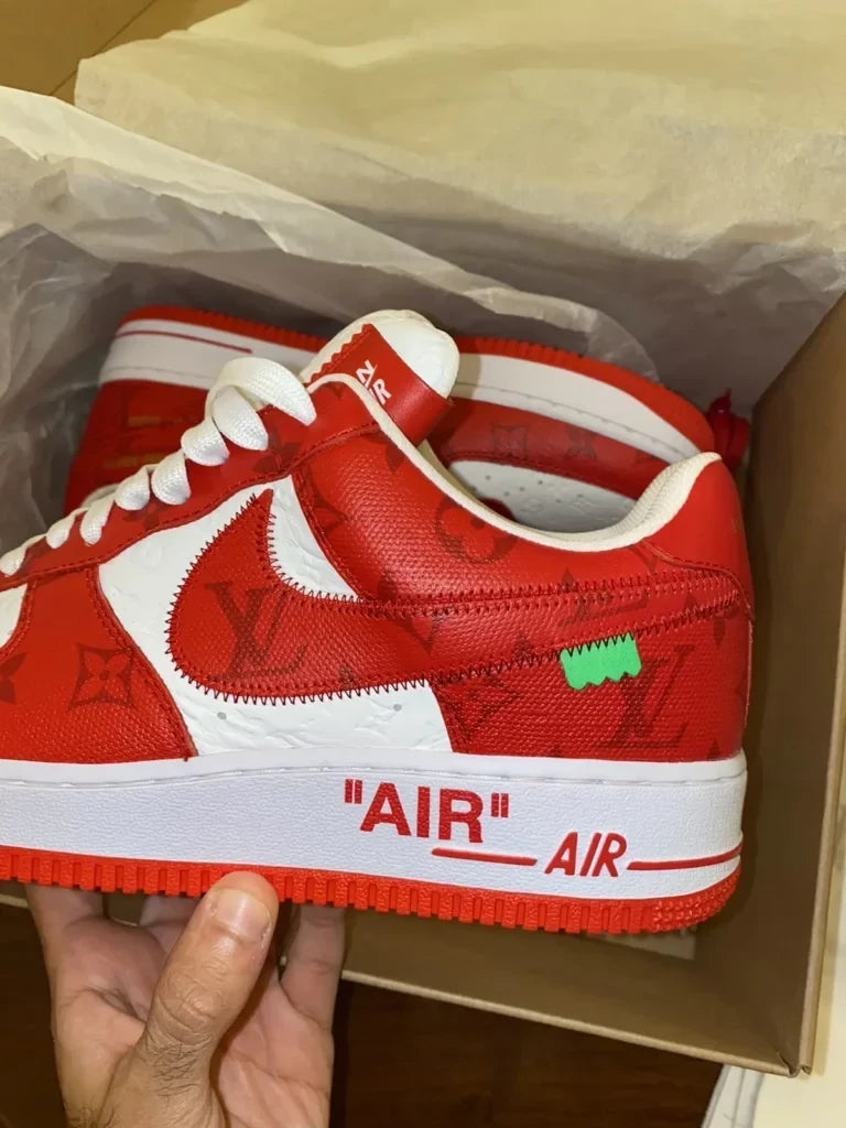 l_V x AF1 Low White/Red
