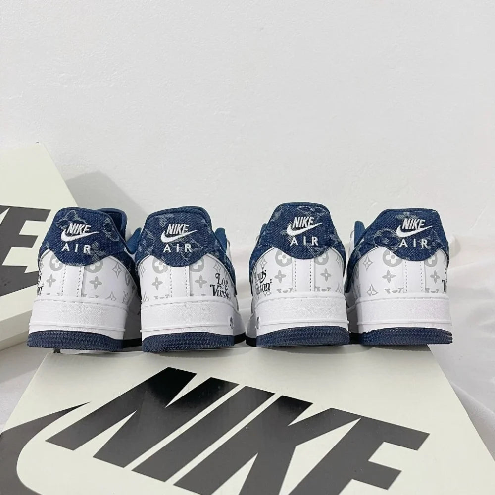 l_V x AF1 White Navy Monogram (Custom)