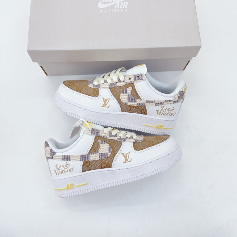 l_V x AF1 White Brown